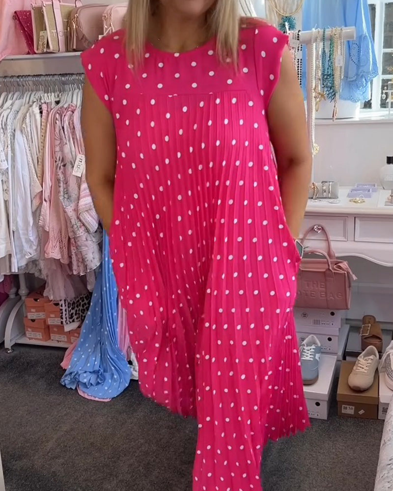 Kleid Plissiert Tupfen