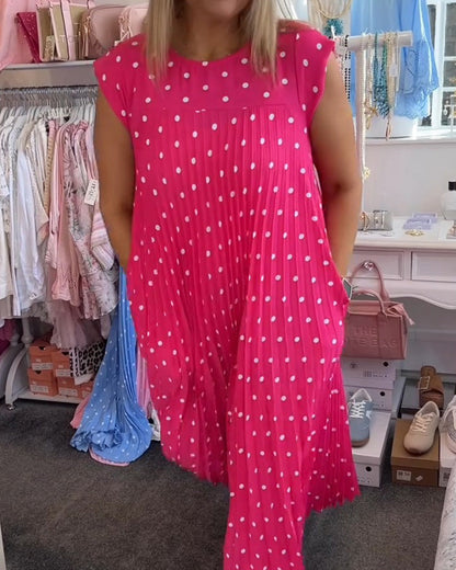 Kleid Plissiert Tupfen