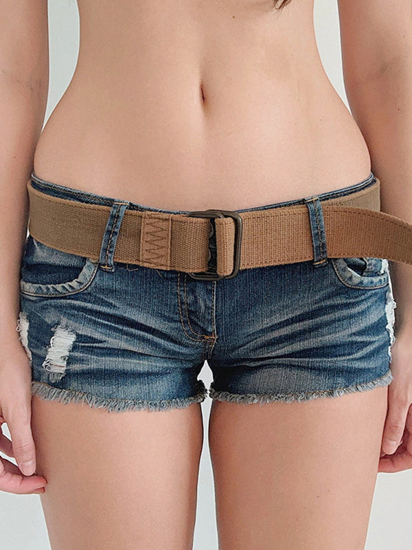 Blaue American Vintage Denim Shorts mit Zerfransten Säumen