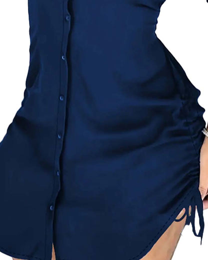 Kleid Taille Binden Hemd