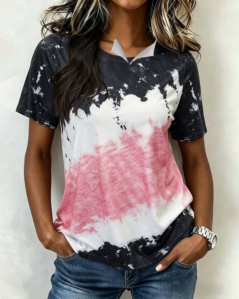 T-Shirt Rundhals Tie-Dye Kurzarm