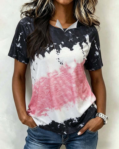 T-Shirt Rundhals Tie-Dye Kurzarm