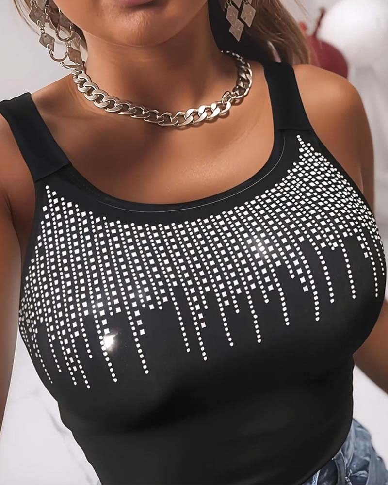 Tanktop Schlanke Passform Hot Girl Stil Einfarbig