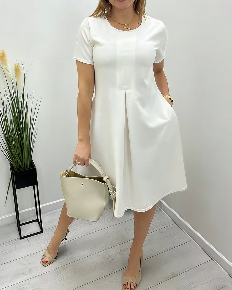 Kleid Einfach Kurzarm A-Linie