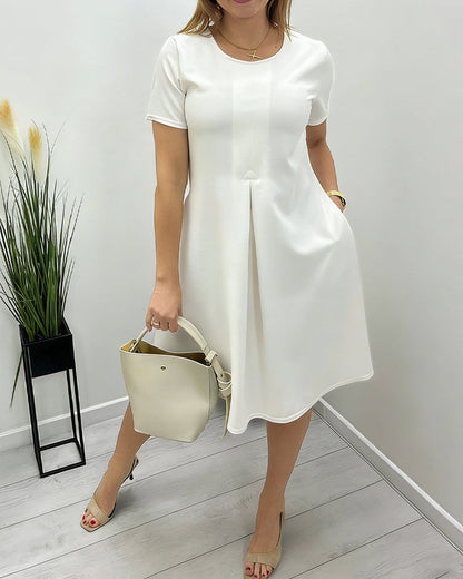 Kleid Einfach Kurzarm A-Linie