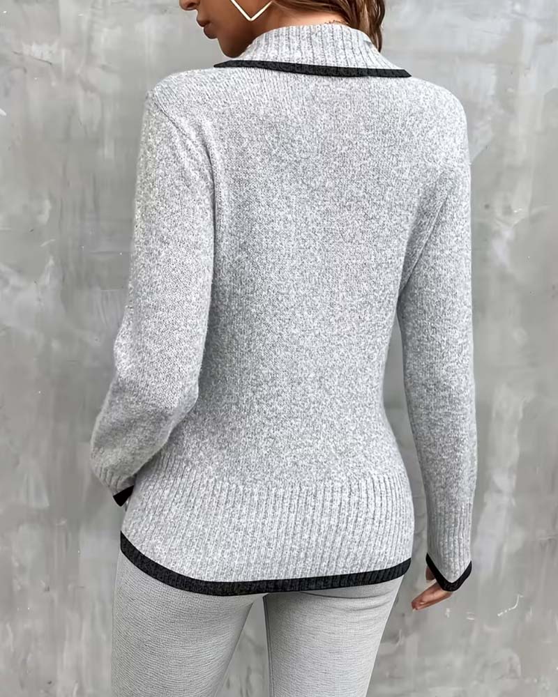Pullover Langarm V‑Ausschnitt