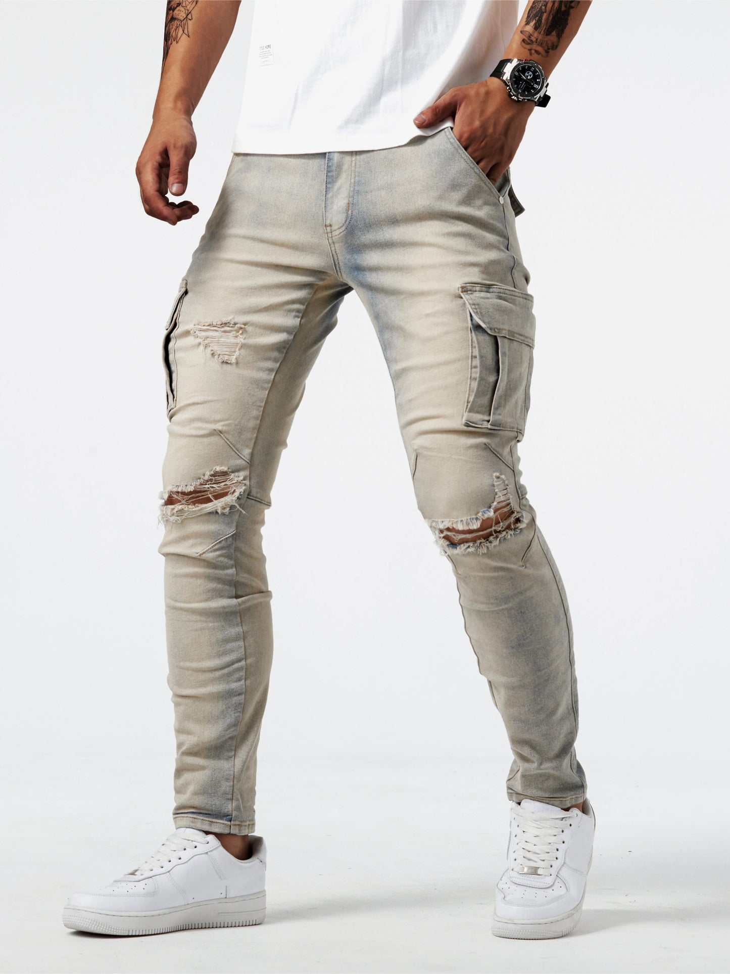 Grey Cargo Jeans - Max