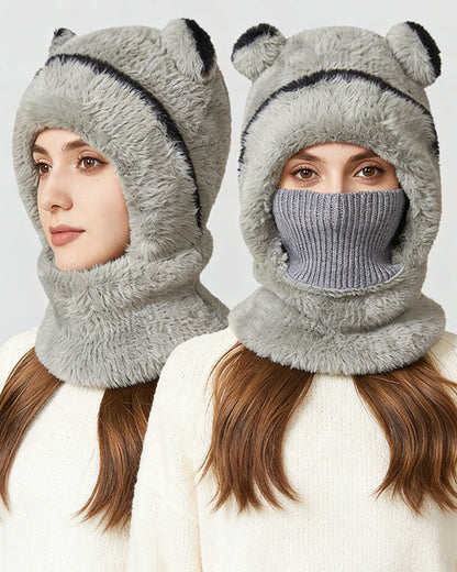 Integrierte Warme Strickmütze Für Herbst Und Winter