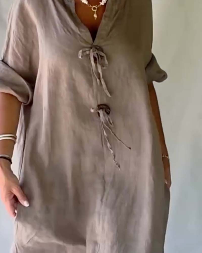 Kleid Einfarbig Einfach Locker