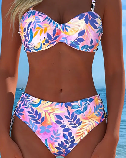 Bikini Bralette Blatt Druck