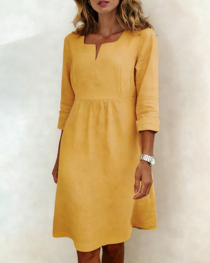 Kleid Kleiner V-Ausschnitt Mode