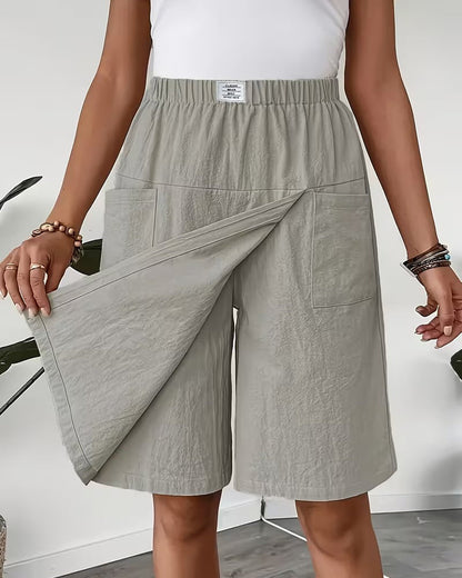 Shorts Casual Unifarben Taschen-Design