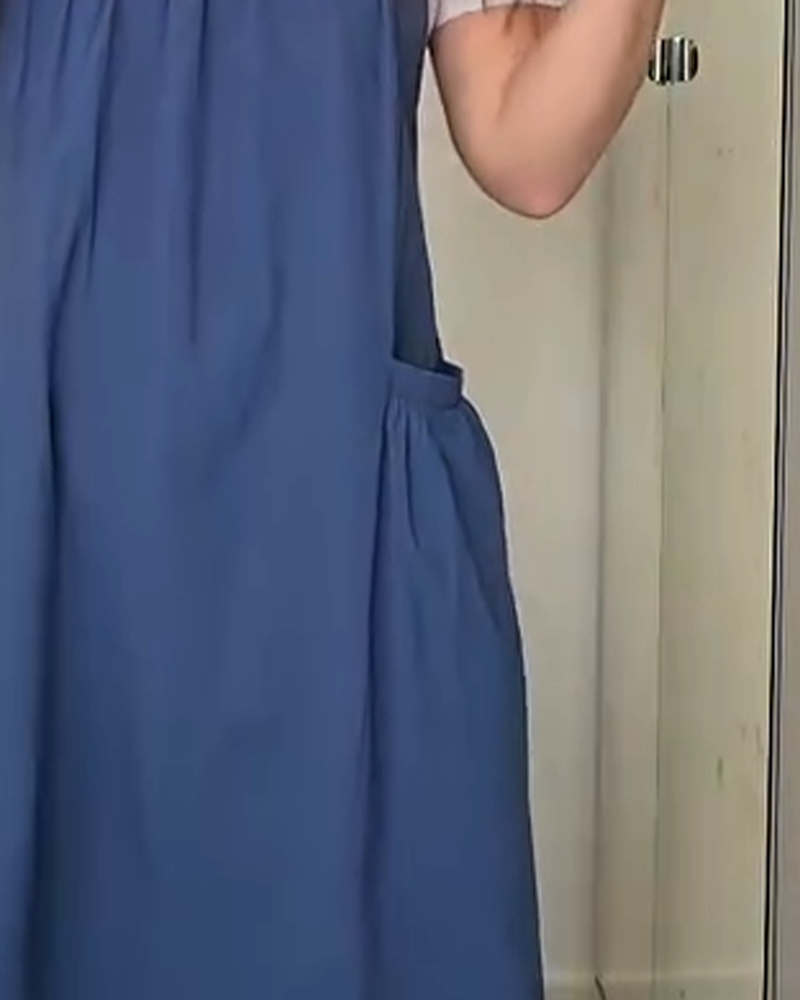 Kleid Patchwork kurzärmlig Tasche