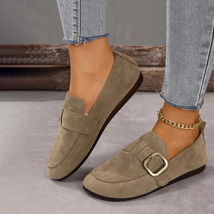 Vintage Bequeme Slip-On-Schuhe Khaki