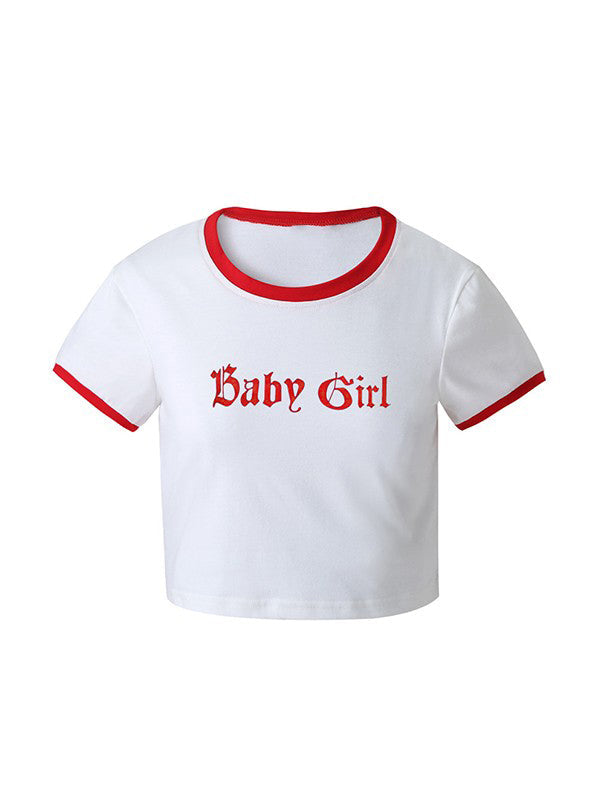 Weißes Y2k Babygirl Crop Top