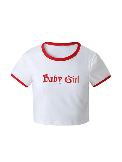 Weißes Y2k Babygirl Crop Top