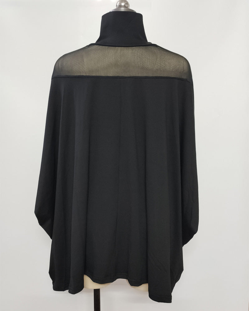 Bluse Durchsichtig Cold Shoulder Dolmanärmel