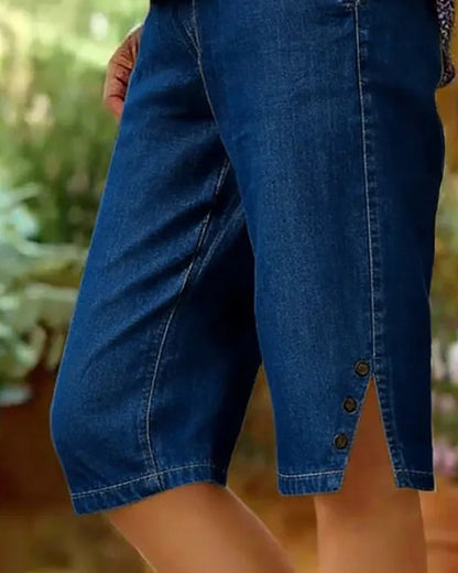 Shorts Gerades Bein Denim Gekürzt