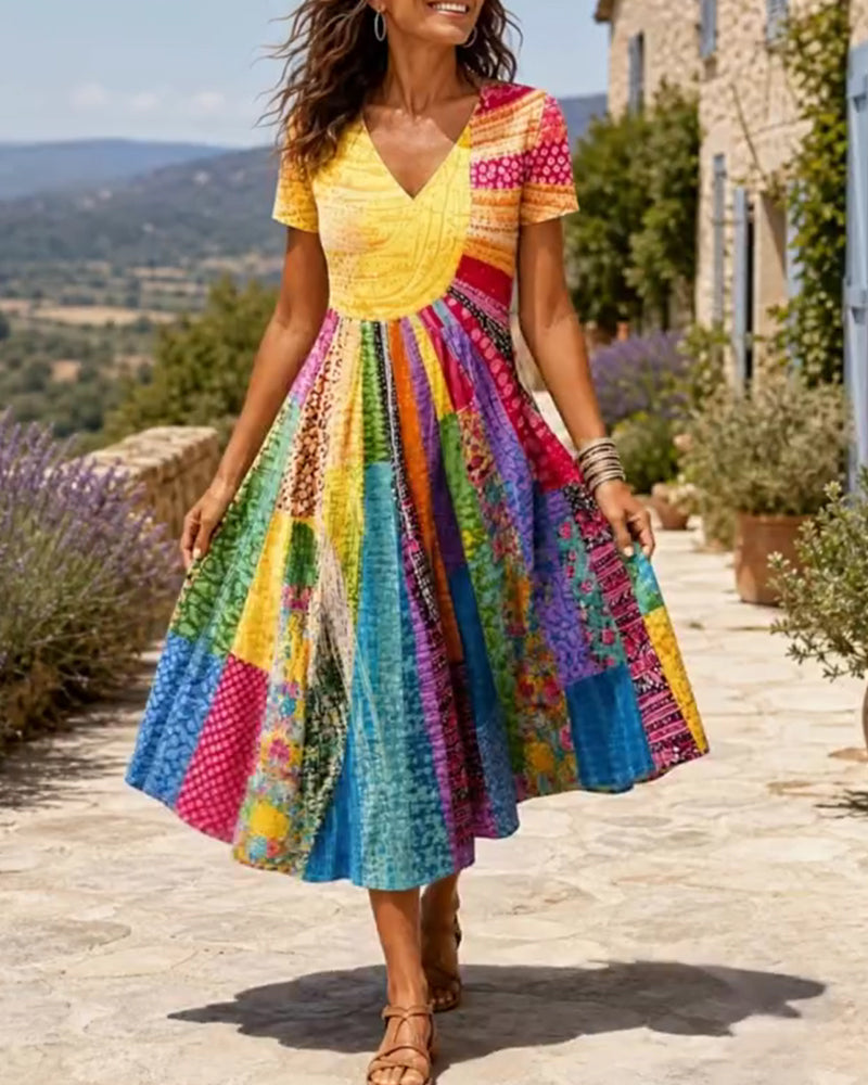 Kleid Bunt Lässig Trendy