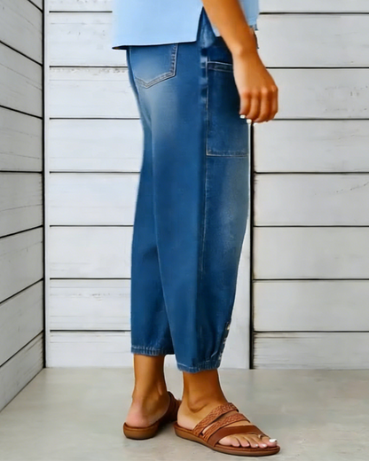 Jeans Elastischer Bund Multi-Tasche Jogger