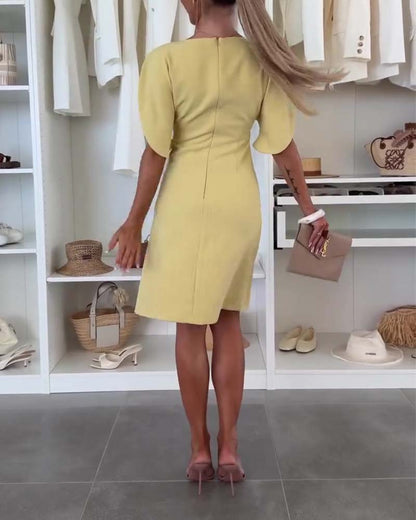 Kleid Schlitz Ärmel Gerade Schmal