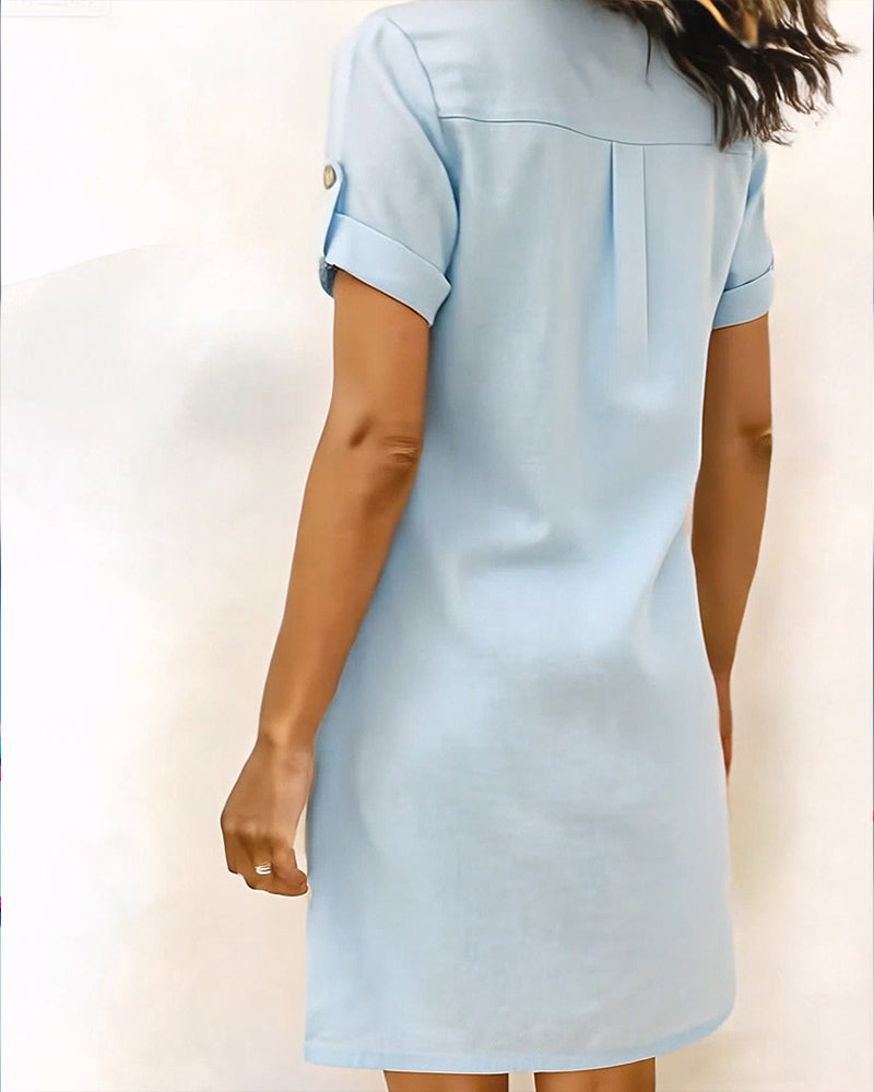 Kleid leinenfarben einfarbig einfach gerade