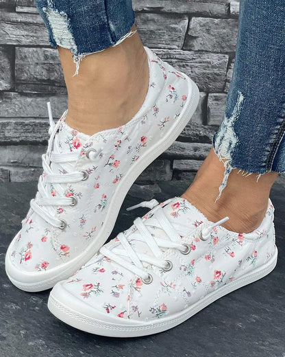 Schuhe Blumenprint Mode Lässig Stoff