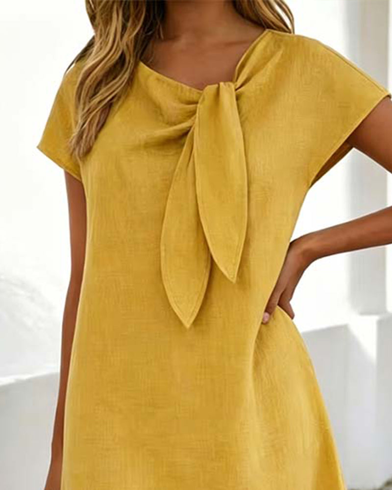 Kleid Lässig Einfarbig