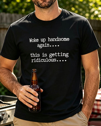 Herren T-Shirt Buchstabe Druck Rundhals