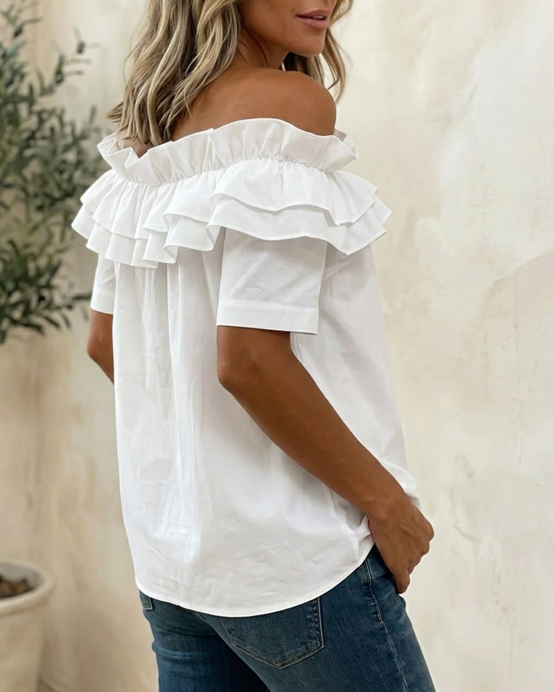 Bluse Rüschen Off-the-Shoulder