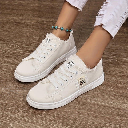 White Canvas Shoe - Women's Casual Sneakers