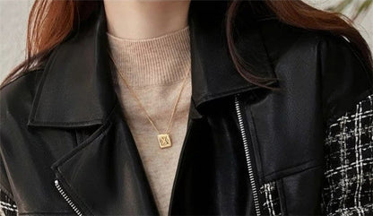 Locker lässig Ledermantel