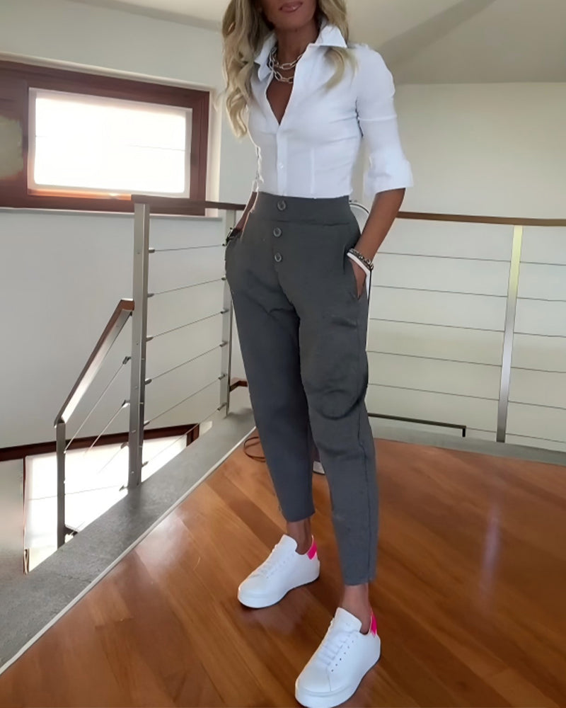 Hose stilvoll geknöpft Haremshose