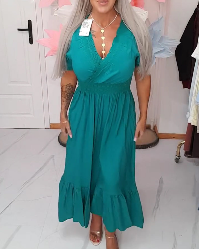 Kleid Elegant V-Ausschnitt A-Linie