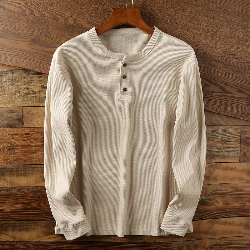 Klassisches Beiges Henley-Shirt - Anton