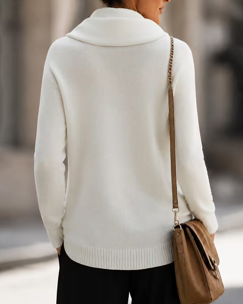 Pullover Mock Neck Slim Fit Langarm