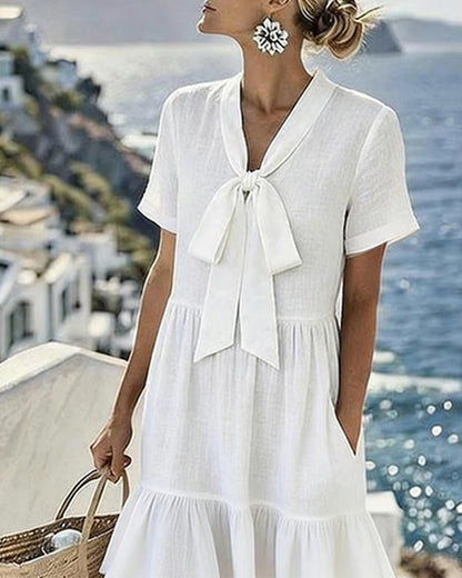 Kleid Elegant Drapiert A-Linie
