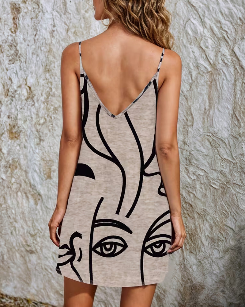 Kleid Trägerlos Gesicht Lässig