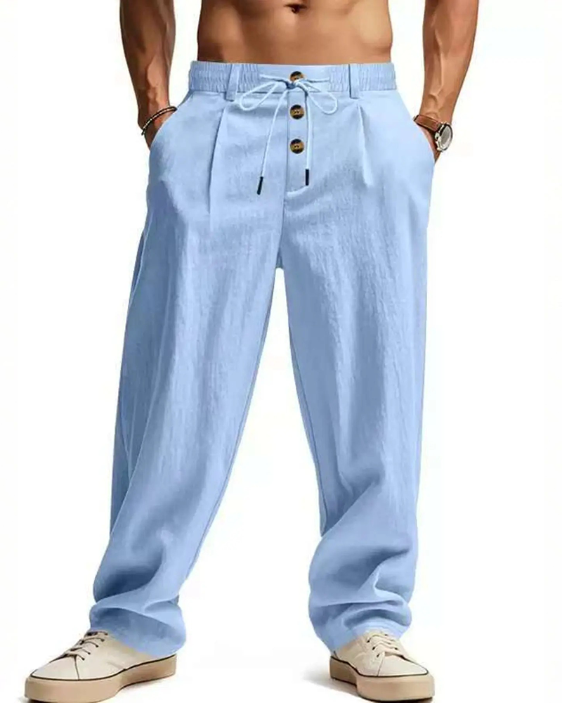 Hose Casual Unifarben Gerades Bein