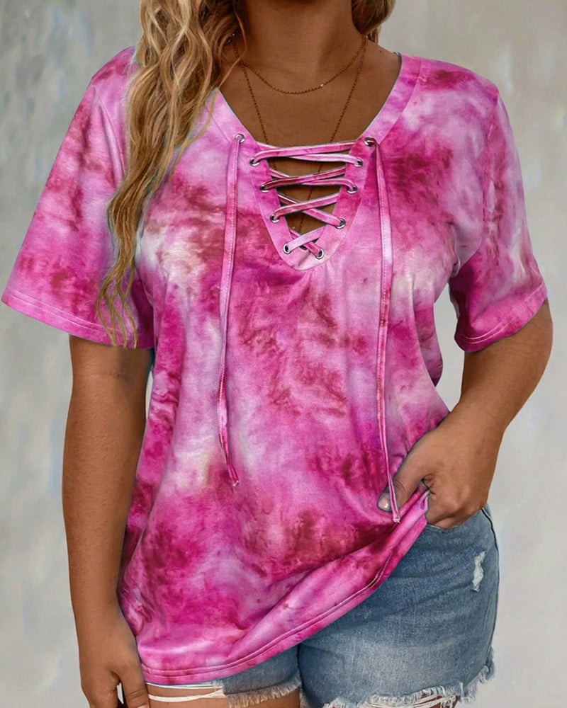 Bluse Tie-Dye Print