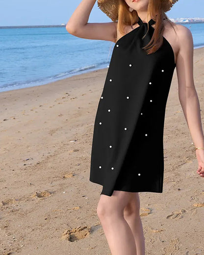 Kleid Elegant Kreuz Halter Gerade