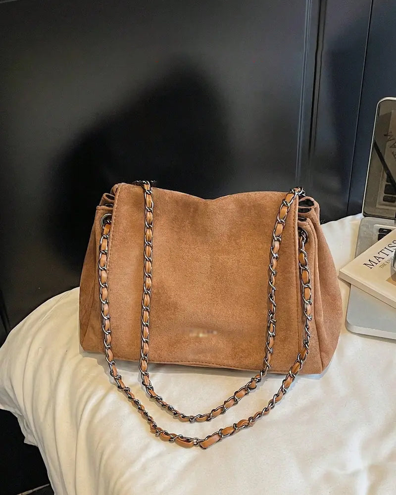 Tasche Einfach Wildleder Umhängetasche Schulter