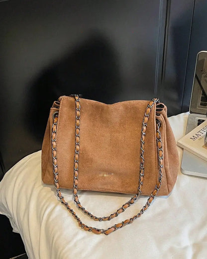 Tasche Einfach Wildleder Umhängetasche Schulter
