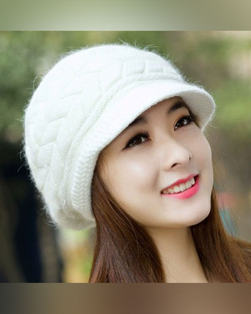 Damen Zopfstrick Winter Slouchy Beanie Mütze Weich Warm Dehnbar
