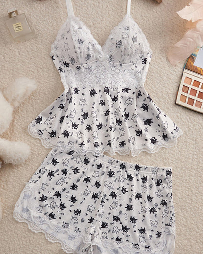 Set Spitze Patchwork Sexy Pyjamav