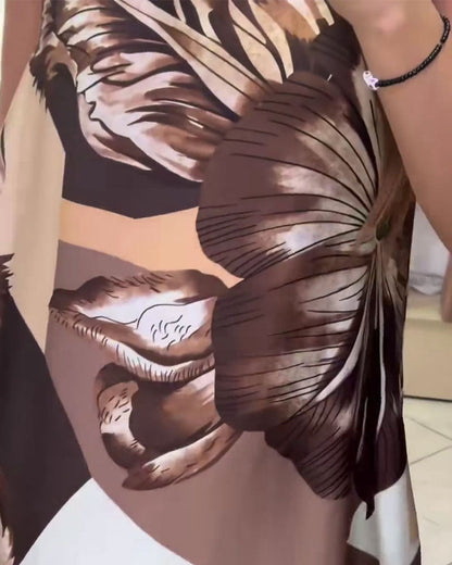 Kleid Ärmlos Vintage Druck