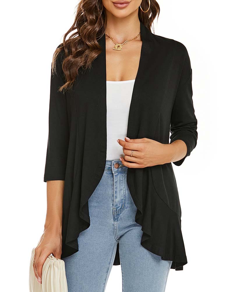 Damen Cardigan Lässig Leichtgewicht Offene Vorderseite
