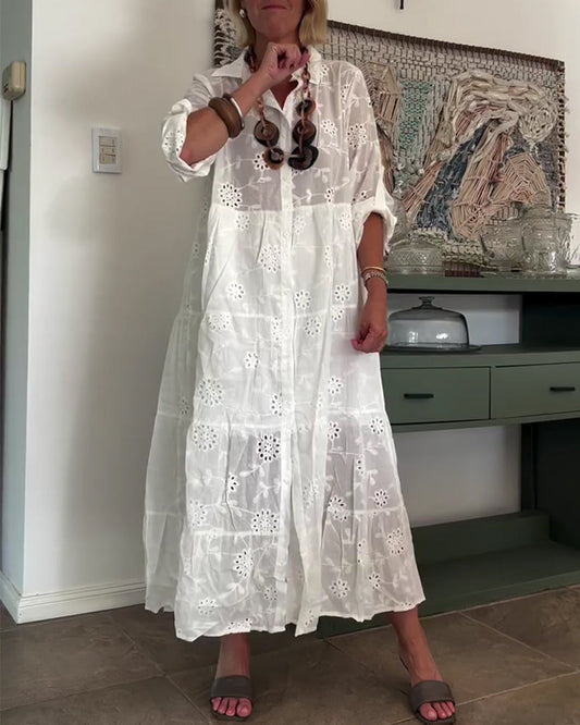 Kleid Elegant Hohl Blume