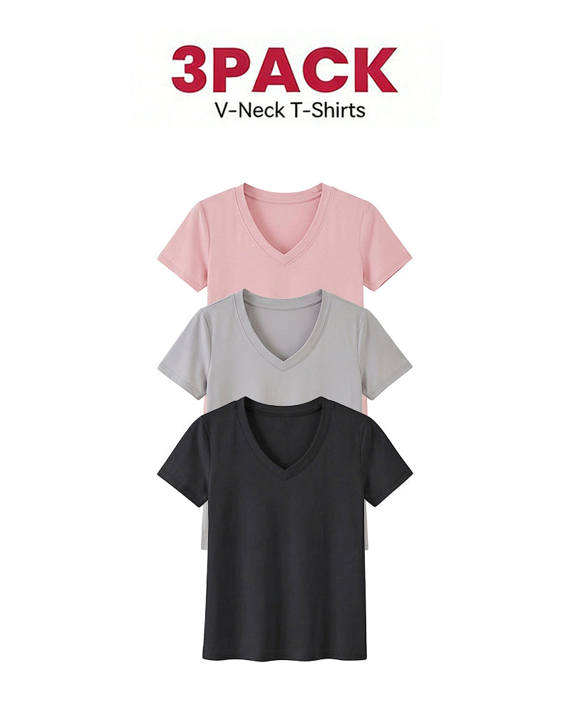 1/3er-Pack Bequeme Basic-T-Shirts Für Damen