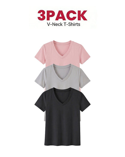 1/3er-Pack Bequeme Basic-T-Shirts Für Damen
